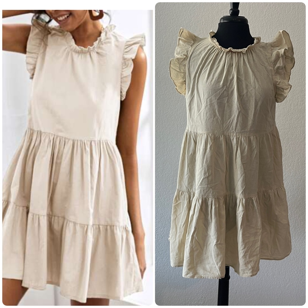 Lumiere cotton/linen Ruffle dress 👗